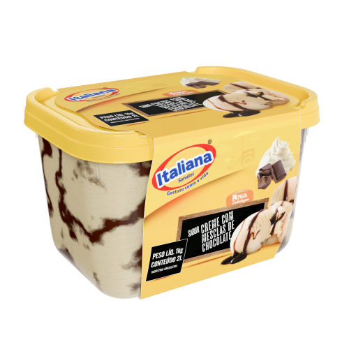 Sorvete de Creme com mesclas de Chocolate