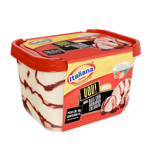 Sorvete UOU! Nata com Morango cremoso